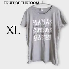 FRUIT OF THE LOOM グレー 半袖Tシャツ XL ロゴT 美品