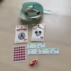 ディズニー　ワッペン　アイロン接着ネームラベル 2枚セット　幼稚園小学校