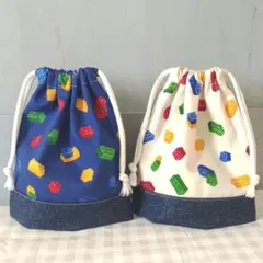 【オーダー受付中】入園 ブロック柄 コップ袋セット block.15-16