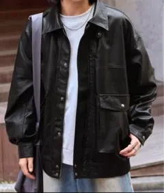 MONO-MART ブラックレザージャケット M ユニセックス