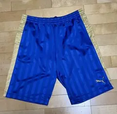 PUMA プーマ ハーフパンツ サイズO ブルー×ゴールド