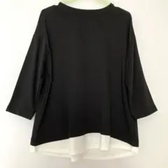 ブラック M 七分袖 Tシャツ
