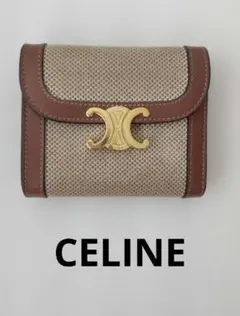 z*m様 CELINE トリオンフ 三つ折りミニウォレット ホワイト キャンバス