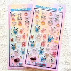 ぷくぷく 3Dステッカー ピンク 2点セット