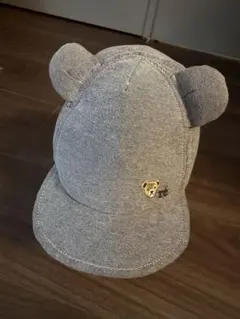 クマ耳付きグレーキャップ