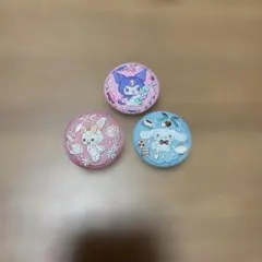 刺繍缶バッジセット　シナモン　ウィッシュミーメル　クロミ　サンリオ