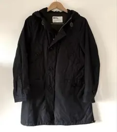 MHL. ダウンコート モッズコート フード付き 綿 ベージュ 男女兼用 濃紺