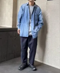 【名作】BEAMS PLUS 2プリーツ チノ パンツ ネイビー M 日本製