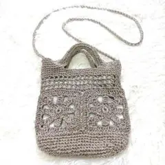 niko and... オリジナルフラワーメタリックショルダーバッグ シルバー