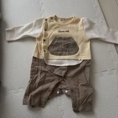 春秋用重ね着風長袖カバーオール70cm