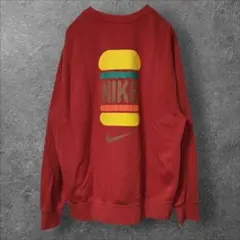 NIKE バーガープリント スウェット レッド ストリート y2kのサムネイル