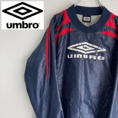 メンズ　トップス　スポーツウェア　UMBRO ネイビー　紺色　ロゴ入り　赤ライン