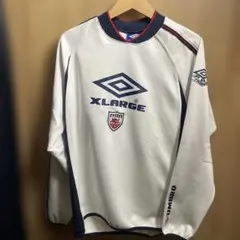 Umbro XLARGE 長袖シャツ Mサイズ ホワイト/ネイビー