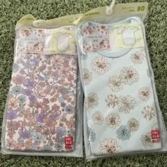 UNIQLO 花柄シャツ肌着 2枚セット 80