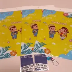 琉装ペコちゃんポコチャン沖縄限定 クリアファイル キングス　ステッカー