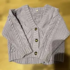 中古⭐︎GU ケーブルニットカーディガン 120cm パープル