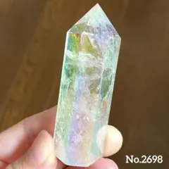 【No.2698】オーラ水晶　六角柱　ポイント　天然石　パワーストーン