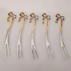 MIKIMOTO ミキモト リボン パール付き フォーク5本セット