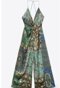 ZARA 新品☆ ザラ ロング ★花柄プリント柄ジャンプスーツ