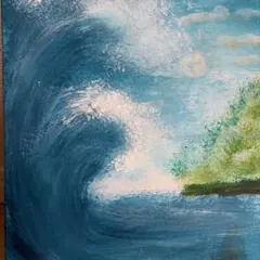 絵画色鉛筆風景画『沖縄の海』原画 - メルカリ