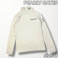 【PEARLY GATES】ゴルフモックネックシャツ ロゴプリント ボーダー 0