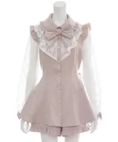 Secret Honey ラッフル袖レース長袖セットアップ