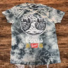 【極美品】クアーズ ビール タイダイ Tシャツ M アドT 企業物 古着 水色系