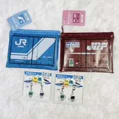 新幹線デザイン クリア ポーチ ストラップ 新品PVC ポーチ 2個セット