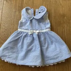 TOMMY HILFIGER 水色チェックワンピース 9-12m