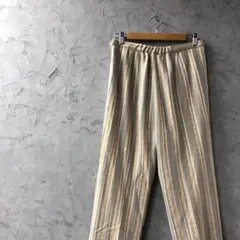 【イージーパンツ】ウエストゴム ストライプ ベージュ カラフル