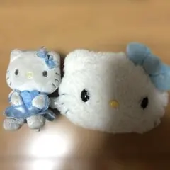 ハローキティ ぬいぐるみ キーホルダー パスケース 水色
