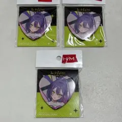 常闇トワ ハート型 缶バッジ Y2K 3点 セット ホロライブ Vtuber