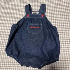 ミキハウス デニムロンパース M インディゴブルー