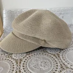 ベージュ ニットキャスケット