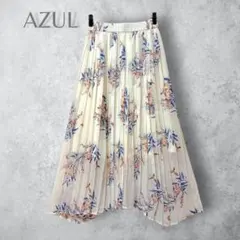 AZUL by moussy フラワープリント フレアスカート ホワイト　花柄