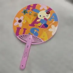 平成レトロ　サンリオ ウサハナ U.SA.HA.NA うちわ　2004年