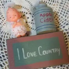 カントリ雑貨4点 ⭐️ キユーピー天使・アップル・ボード・ビーズ付きドイリー