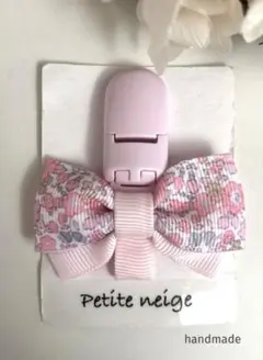 ☆リボン名札クリップ なふだちゃん パステルブルー×ベビーピンク