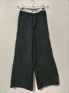 PINK-LATTE ウエストロゴデザインパンツ 140cm 黒