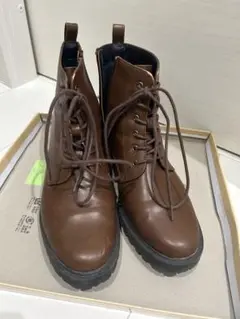 L*a様 最終値下げ［美品］GU レースアップブーツ　キャメル　茶系