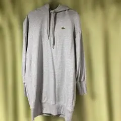 LACOSTE LIVE グレー パーカー ワンピ。サイズ36。丈80