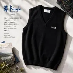 【美品】Pringle プリングル ニットベスト 80s ウール 黒 ブラックのサムネイル