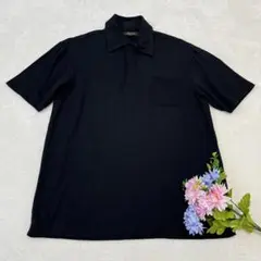 美品✨クリスチャンオラニ ポロシャツ 半袖 ポケットあり ブラック メンズ M