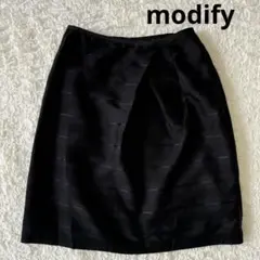 ✨最終値下げ✨美品✨モディファイ【modify】地柄ボーダー ひざ丈スカートのサムネイル