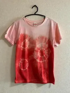 手染めTシャツ S ピンク×レッド MARIA OF FOREST 一点物