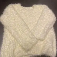 イエロー　アイボリー　 ふわふわ長袖ニットセーター