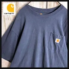 【希少2XL】カーハート☆caharttワッペンロゴポケットTシャツ定番デザイン