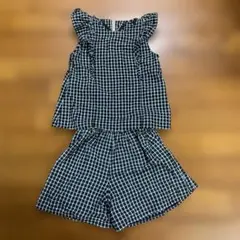 【zozo】セットアップ　ノースリーブチェック　フリル　2点セット 120cm