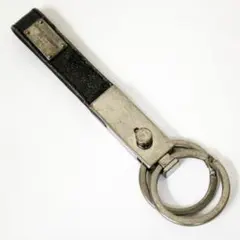 D&G ドルチェ&ガッバーナ キーホルダー 2連 レザー ブラック シルバー