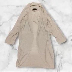 【グリーンレーベルリラクシング】リネン100%カーディガン　透け感　羽織り　春夏